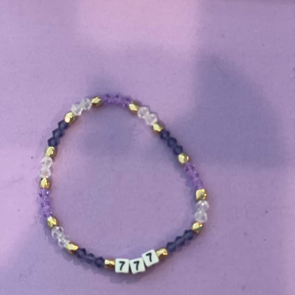 Chic Purple and Gold Beaded Bracelet
